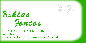 miklos fontos business card